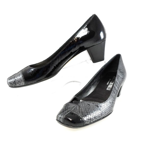 NIB$285 Renzo Fontanelli Italy Vanto Contrast Leather Slip-On Pump Low Heel Sz 4 - Picture 5 of 13